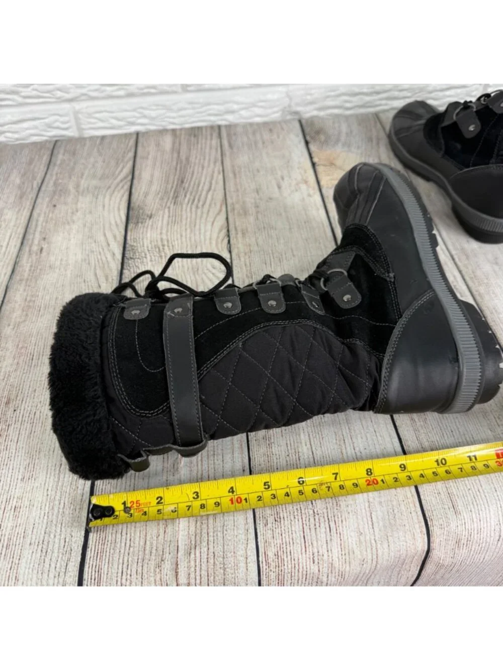 Weathermates by Khombu Black Tall Quilted Winter Snow Boots Size 8M